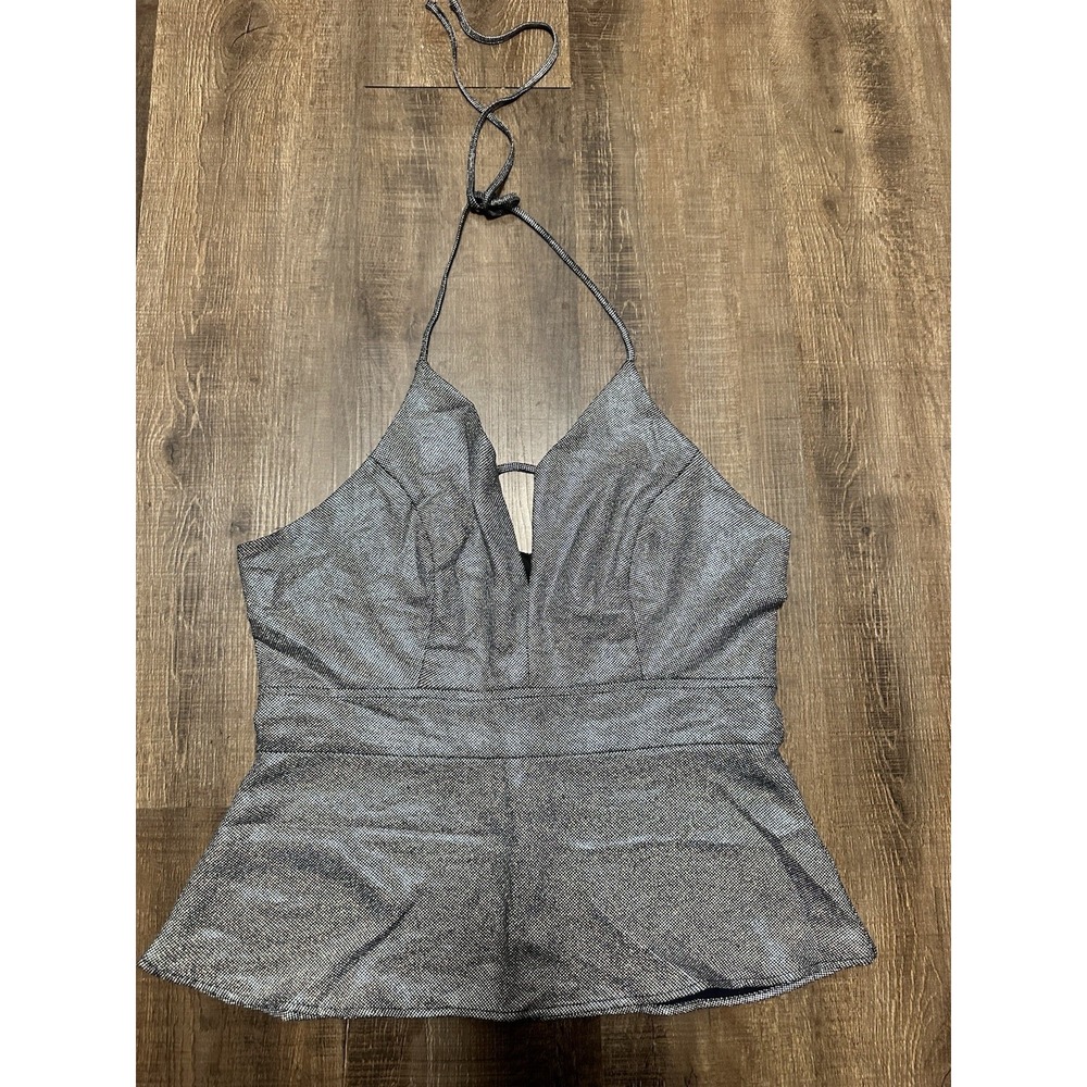 Express Gray Halter Tank Top